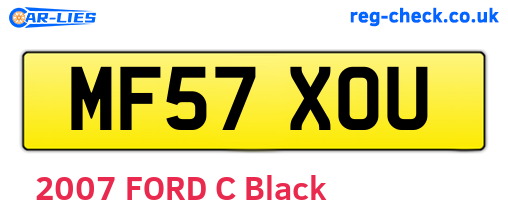 MF57XOU are the vehicle registration plates.