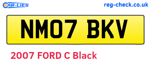 NM07BKV are the vehicle registration plates.