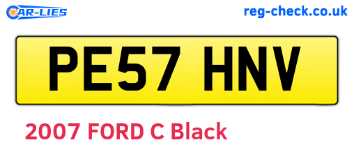 PE57HNV are the vehicle registration plates.