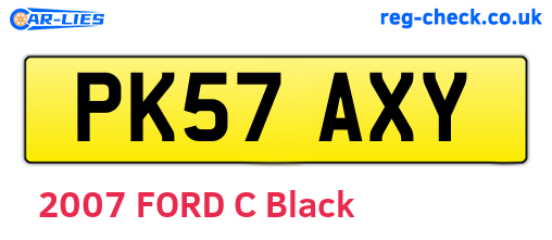 PK57AXY are the vehicle registration plates.