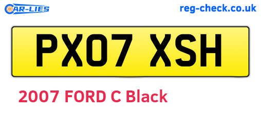PX07XSH are the vehicle registration plates.