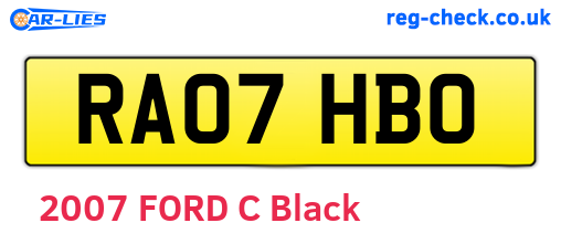 RA07HBO are the vehicle registration plates.