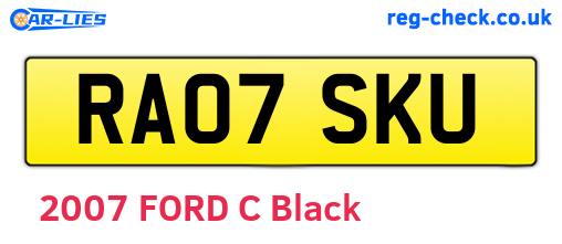 RA07SKU are the vehicle registration plates.