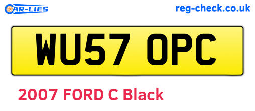 WU57OPC are the vehicle registration plates.
