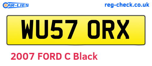 WU57ORX are the vehicle registration plates.
