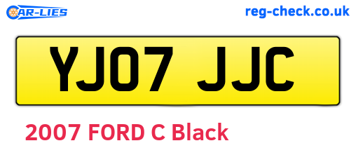 YJ07JJC are the vehicle registration plates.