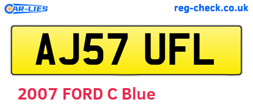 AJ57UFL are the vehicle registration plates.