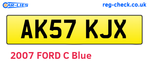 AK57KJX are the vehicle registration plates.