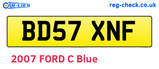 BD57XNF are the vehicle registration plates.