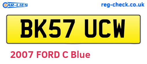 BK57UCW are the vehicle registration plates.