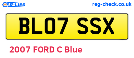 BL07SSX are the vehicle registration plates.