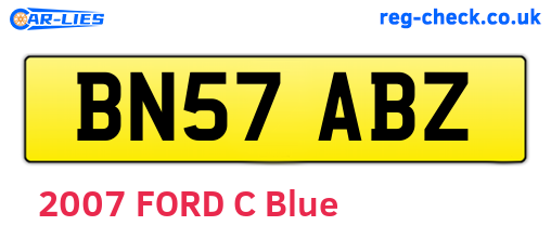 BN57ABZ are the vehicle registration plates.