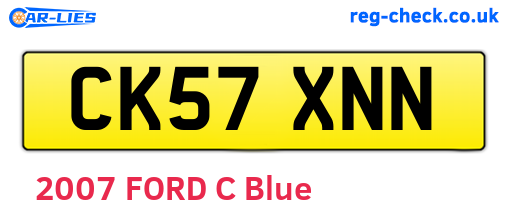 CK57XNN are the vehicle registration plates.