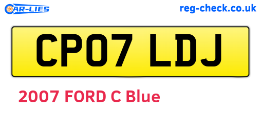 CP07LDJ are the vehicle registration plates.