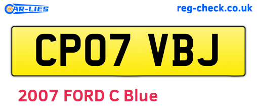 CP07VBJ are the vehicle registration plates.