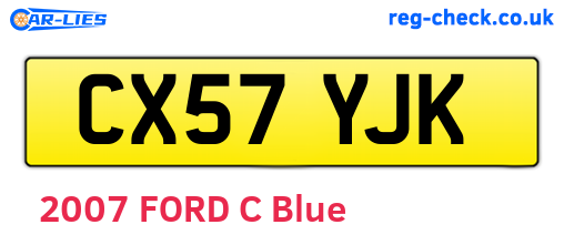 CX57YJK are the vehicle registration plates.