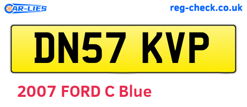 DN57KVP are the vehicle registration plates.