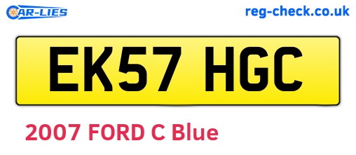 EK57HGC are the vehicle registration plates.