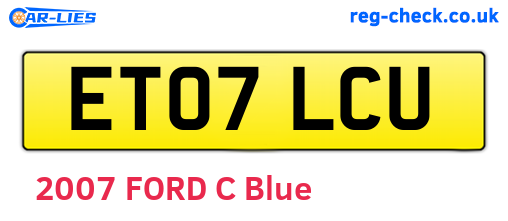 ET07LCU are the vehicle registration plates.