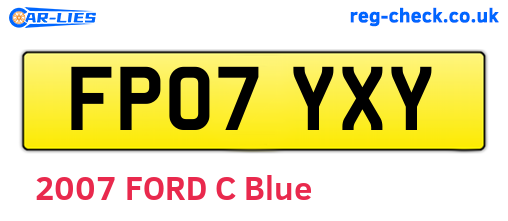 FP07YXY are the vehicle registration plates.