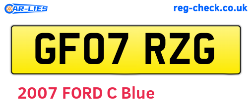 GF07RZG are the vehicle registration plates.