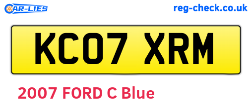 KC07XRM are the vehicle registration plates.