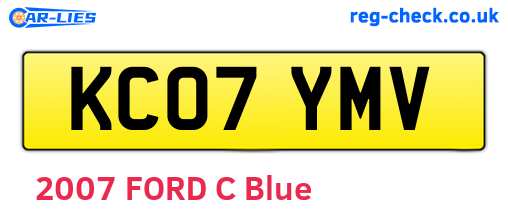 KC07YMV are the vehicle registration plates.