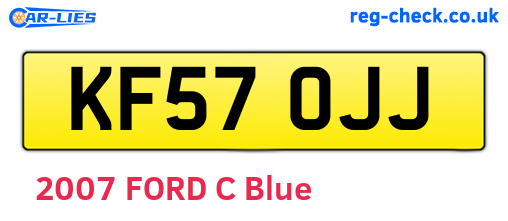 KF57OJJ are the vehicle registration plates.