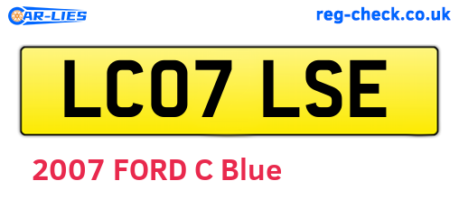 LC07LSE are the vehicle registration plates.