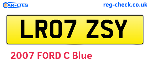 LR07ZSY are the vehicle registration plates.
