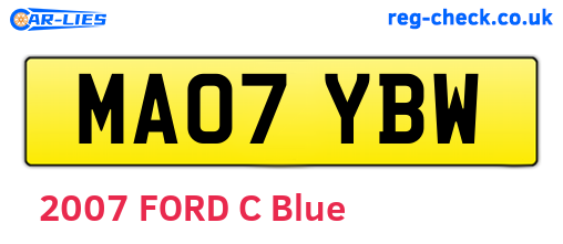 MA07YBW are the vehicle registration plates.
