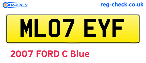 ML07EYF are the vehicle registration plates.