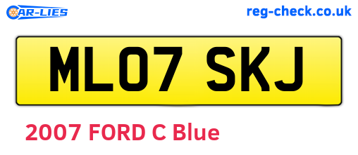 ML07SKJ are the vehicle registration plates.