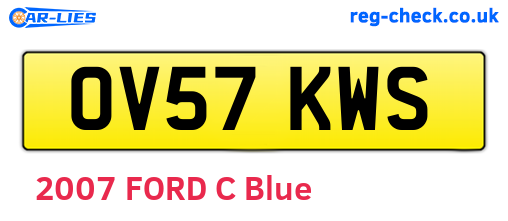 OV57KWS are the vehicle registration plates.