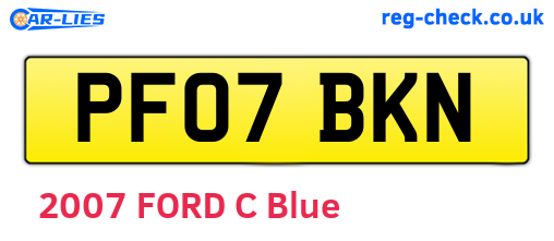 PF07BKN are the vehicle registration plates.