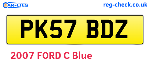 PK57BDZ are the vehicle registration plates.