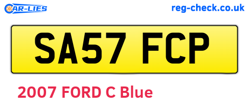 SA57FCP are the vehicle registration plates.
