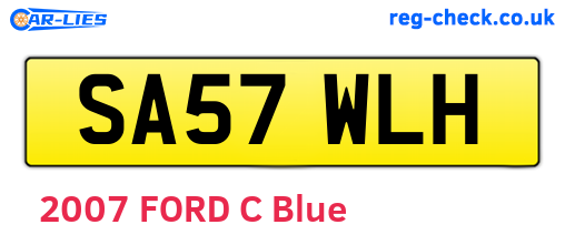 SA57WLH are the vehicle registration plates.