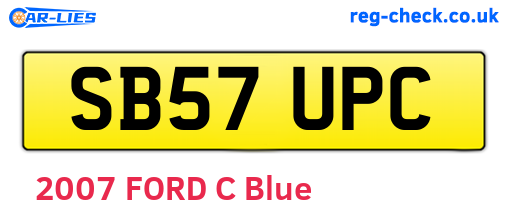 SB57UPC are the vehicle registration plates.