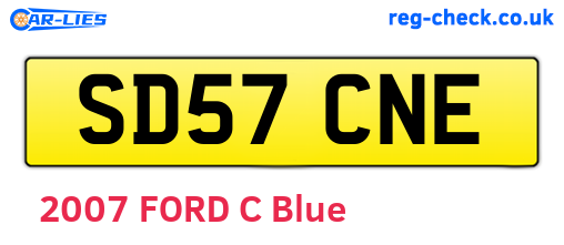 SD57CNE are the vehicle registration plates.