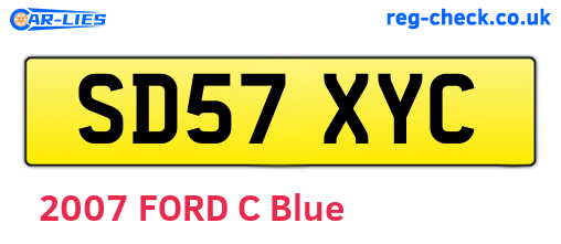 SD57XYC are the vehicle registration plates.