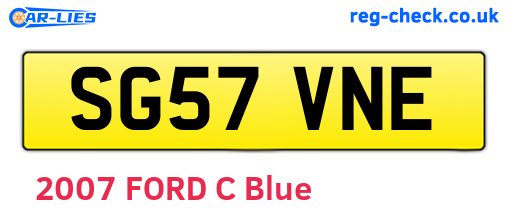 SG57VNE are the vehicle registration plates.