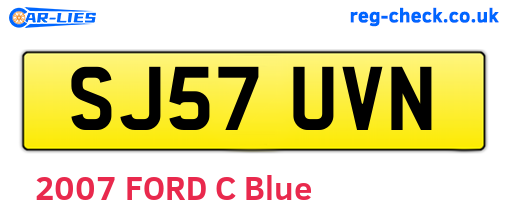 SJ57UVN are the vehicle registration plates.