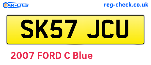 SK57JCU are the vehicle registration plates.