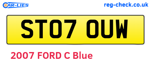 ST07OUW are the vehicle registration plates.