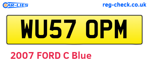 WU57OPM are the vehicle registration plates.