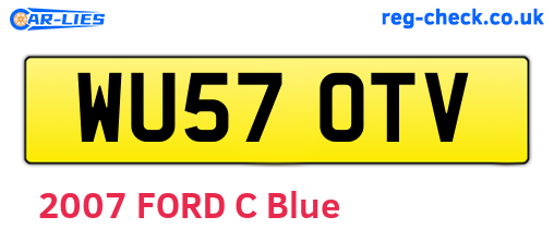 WU57OTV are the vehicle registration plates.