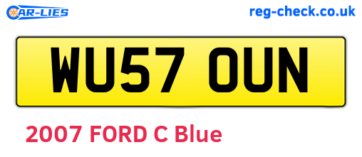 WU57OUN are the vehicle registration plates.
