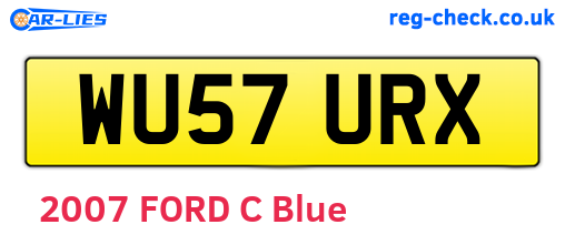 WU57URX are the vehicle registration plates.