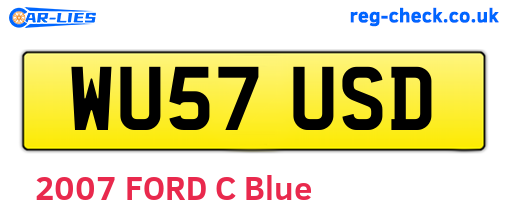 WU57USD are the vehicle registration plates.